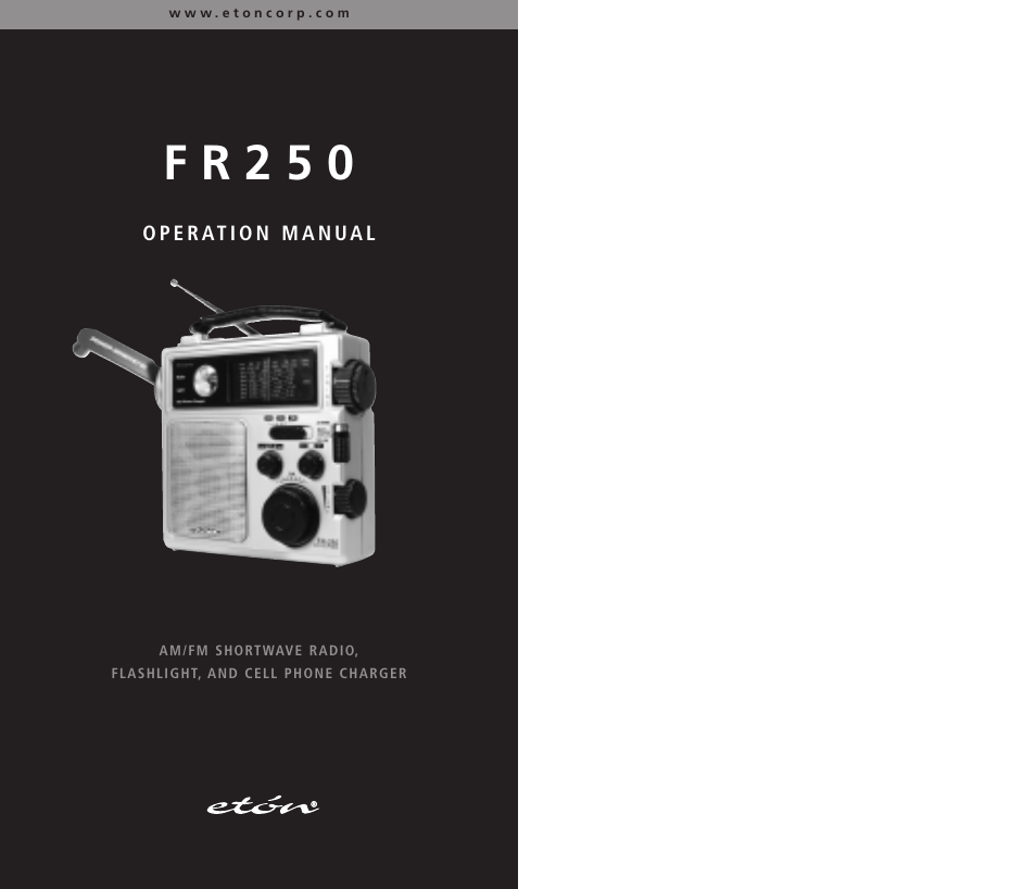 Eton FR250 User Manual | 7 pages