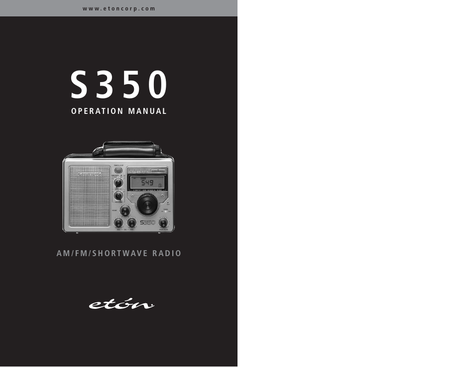 Eton S350 User Manual | 68 pages