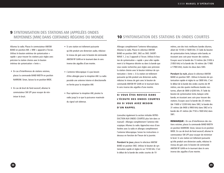 10 syntonisation des stations en ondes courtes | Eton S350 User Manual | Page 20 / 68
