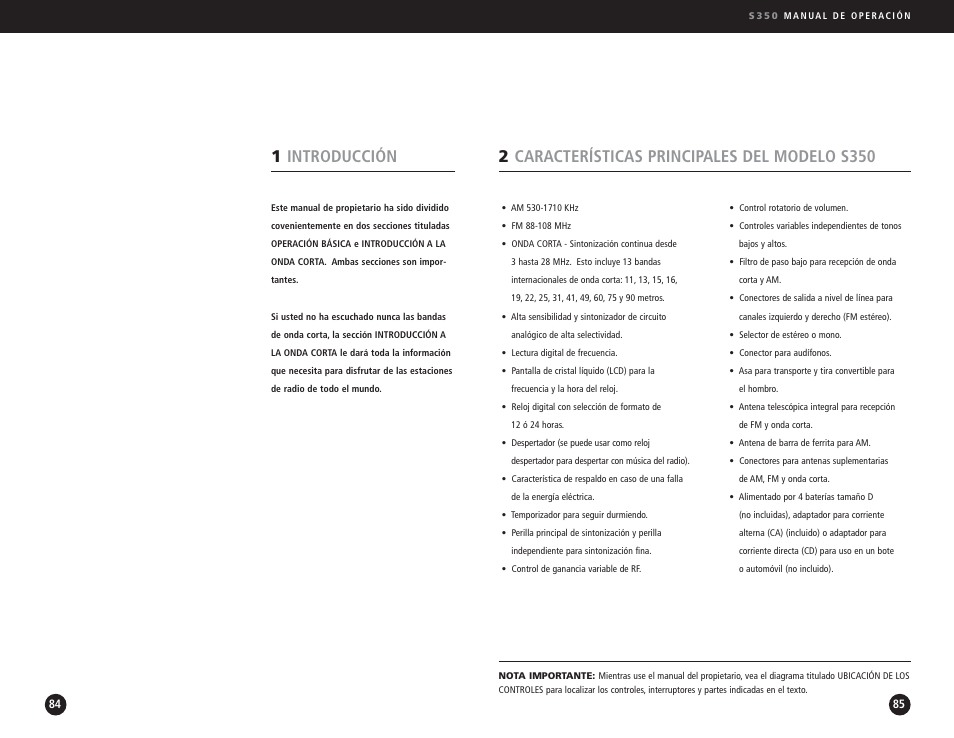 1introducción, 2características principales del modelo s350 | Eton S350 User Manual | Page 43 / 68