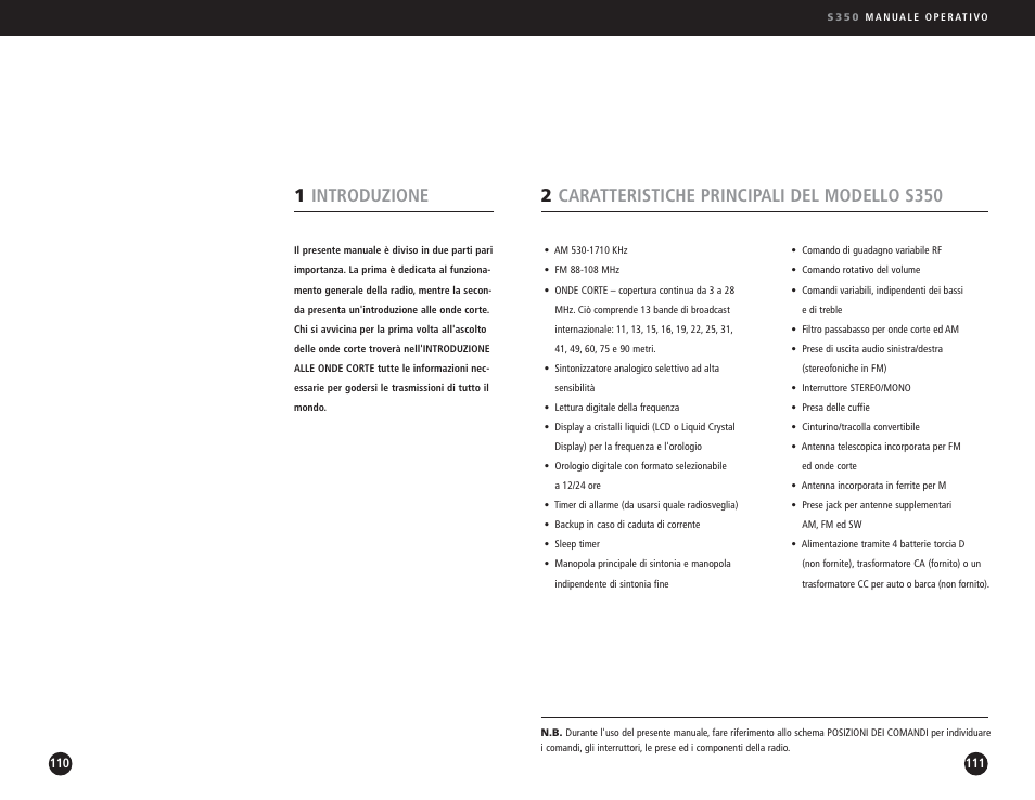 2caratteristiche principali del modello s350, 1introduzione | Eton S350 User Manual | Page 56 / 68
