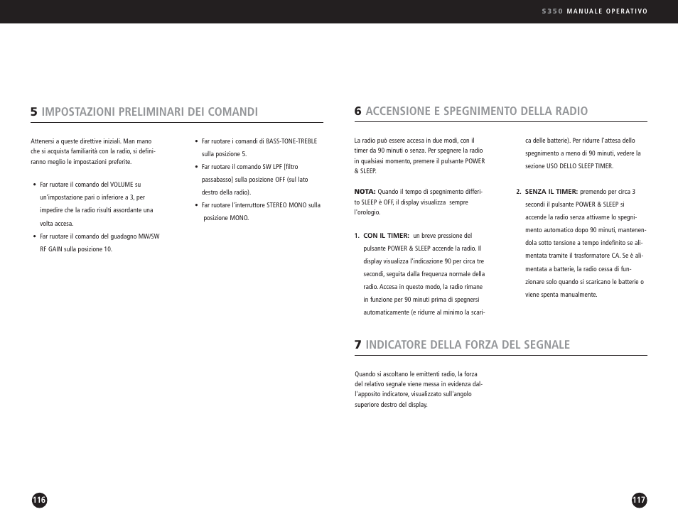 5impostazioni preliminari dei comandi | Eton S350 User Manual | Page 59 / 68