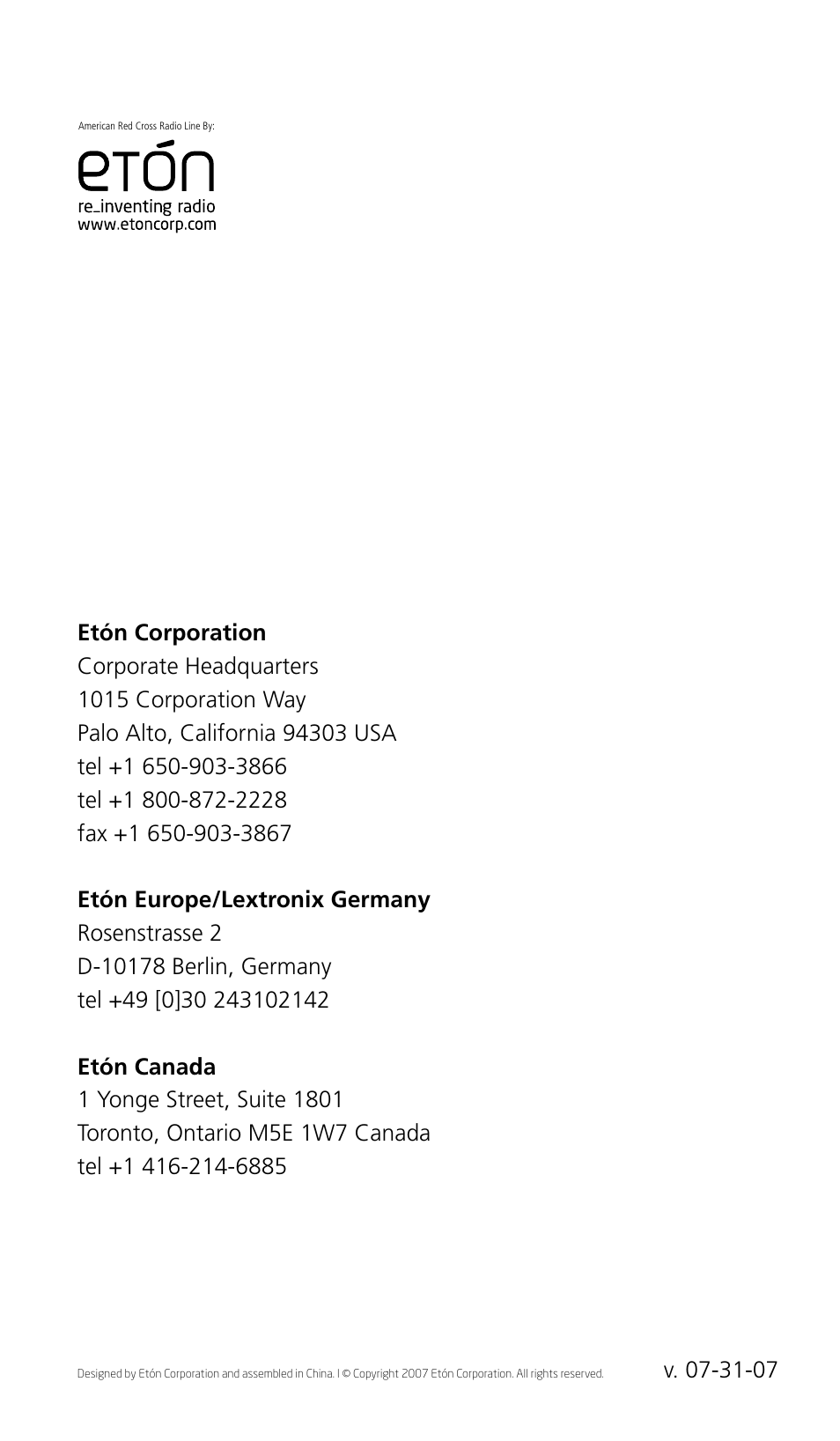 Eton FR405 User Manual | Page 26 / 26