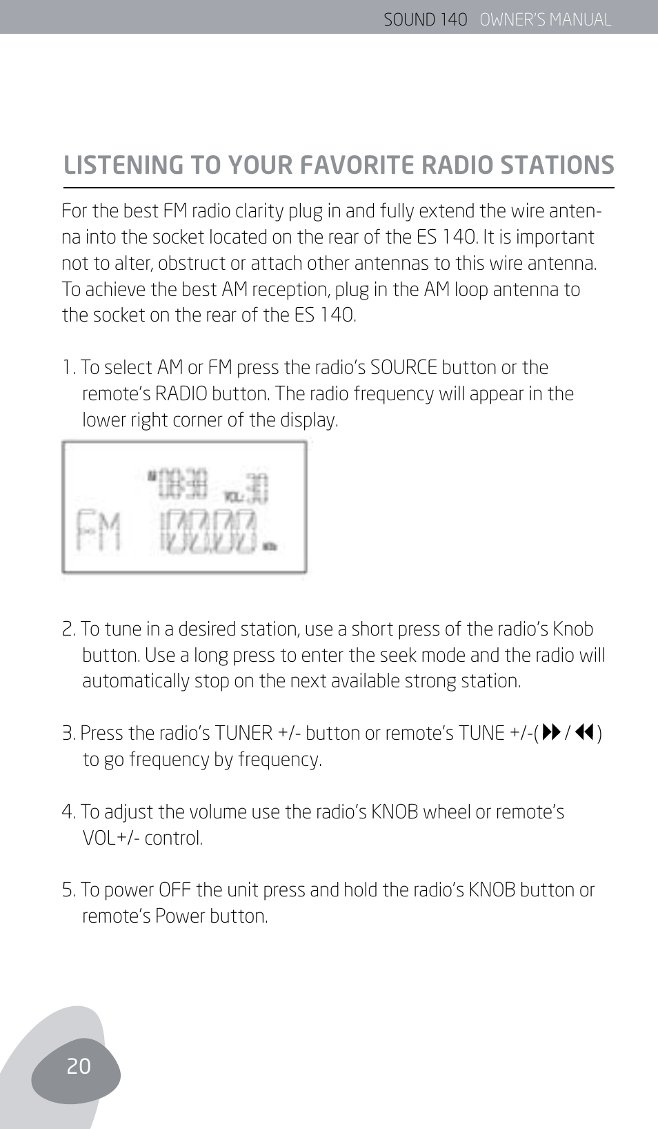 Listening to your favorite radio stations | Eton SOUND 140 User Manual | Page 20 / 74