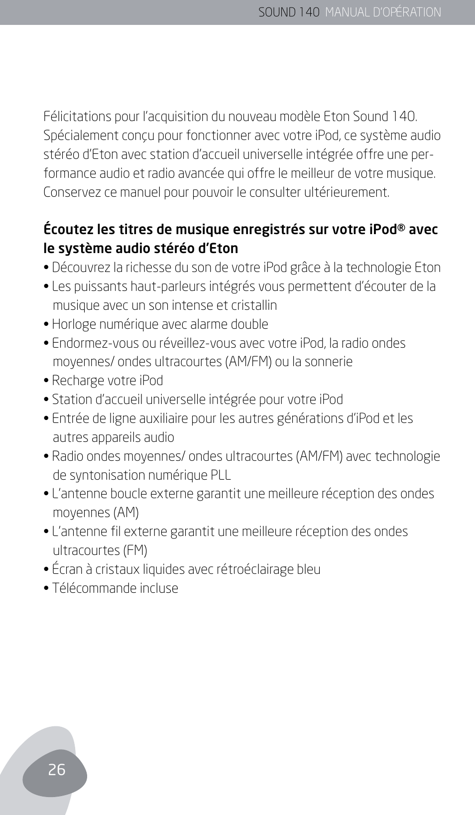 Eton SOUND 140 User Manual | Page 26 / 74