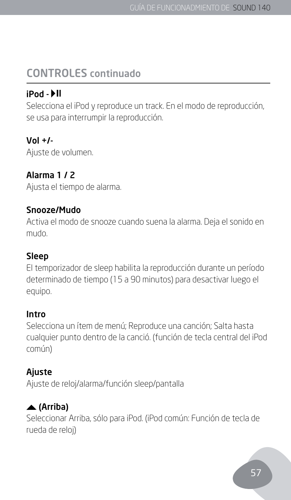 Controles | Eton SOUND 140 User Manual | Page 57 / 74