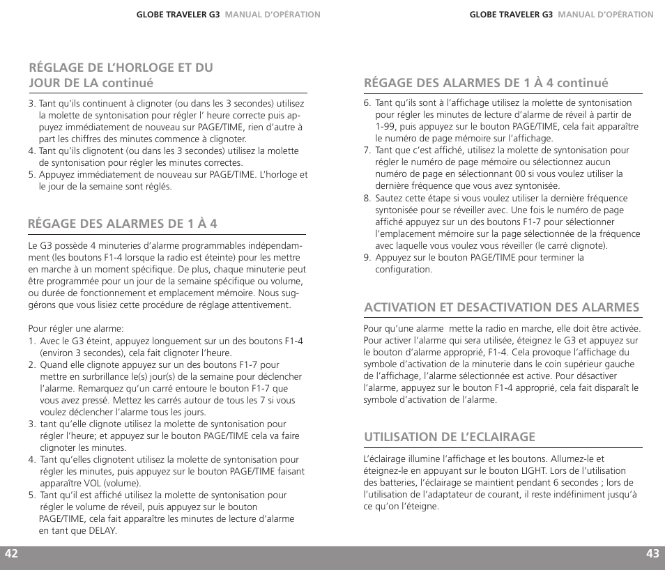 Eton GLOBE TRAVELER G3 User Manual | Page 22 / 37