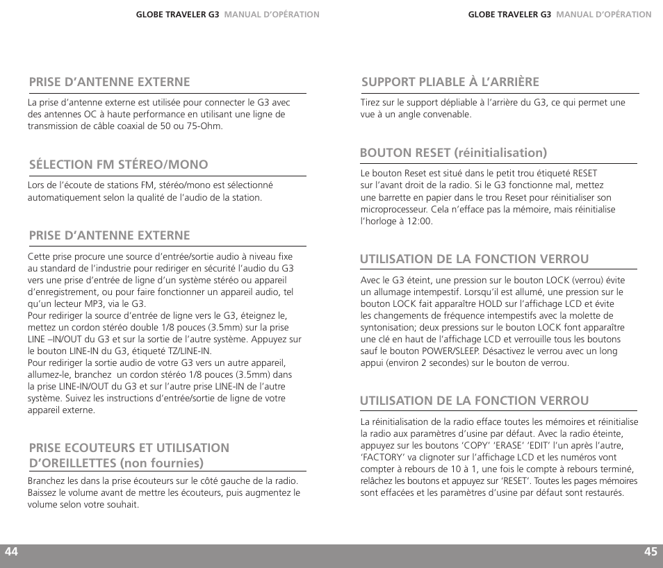 Eton GLOBE TRAVELER G3 User Manual | Page 23 / 37