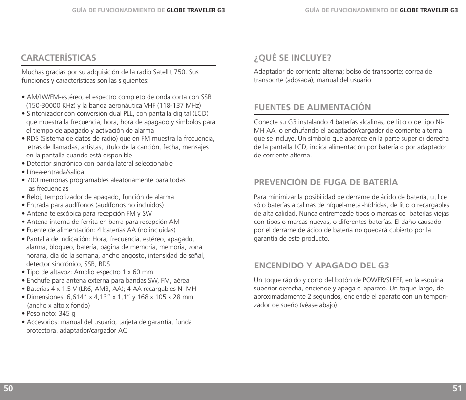 Eton GLOBE TRAVELER G3 User Manual | Page 26 / 37
