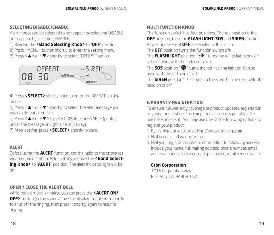 Eton FR600 User Manual | Page 10 / 32