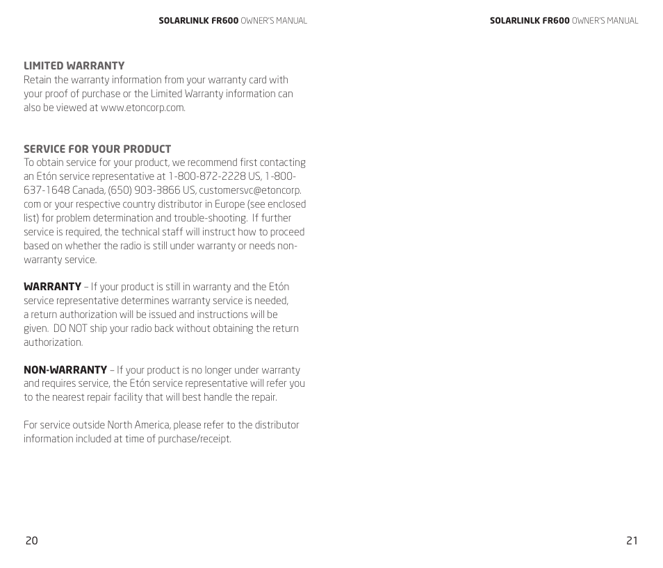 Eton FR600 User Manual | Page 11 / 32