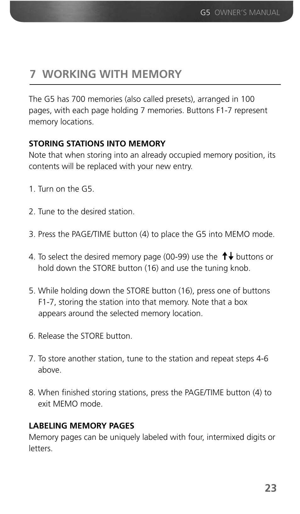 Eton Grundig G5 User Manual | Page 25 / 43