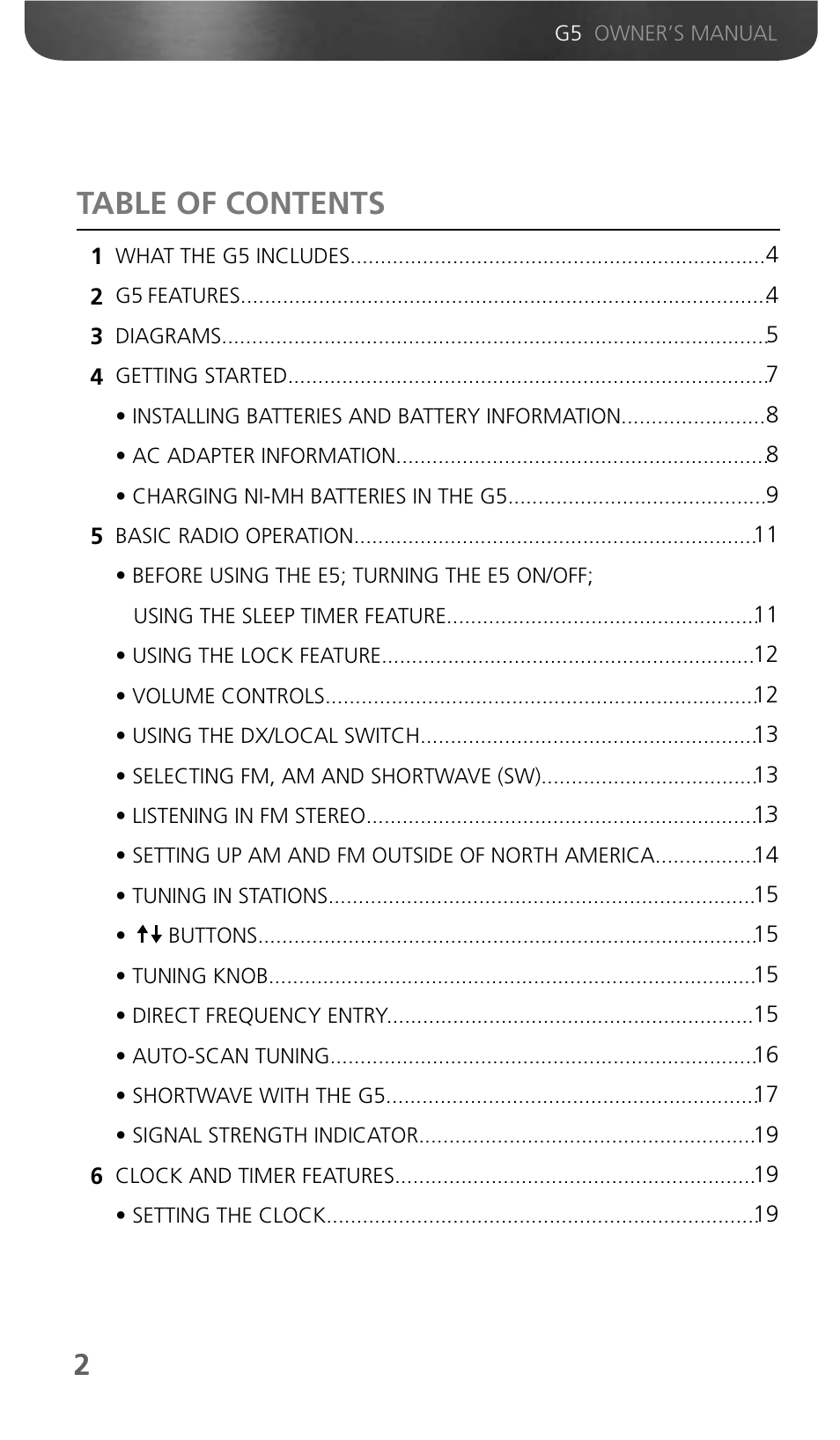Eton Grundig G5 User Manual | Page 4 / 43