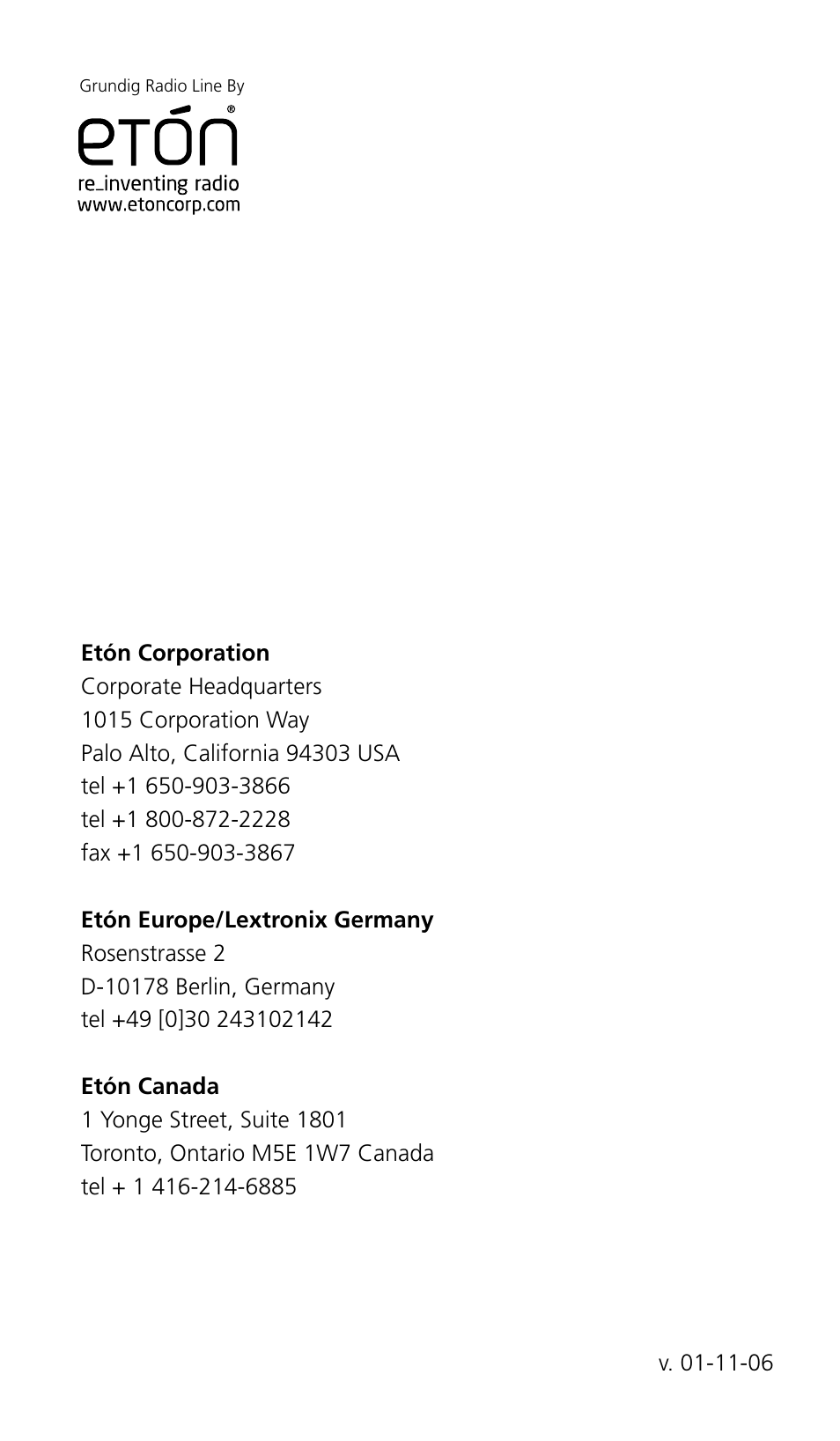 Eton Grundig G5 User Manual | Page 43 / 43