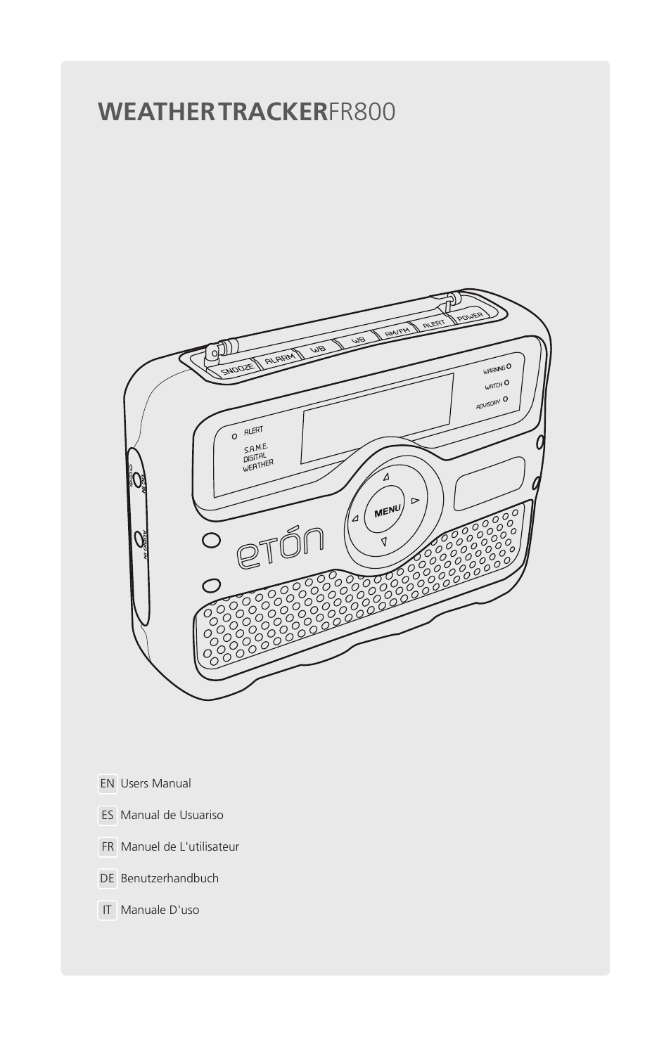 Eton WEATHERTRACKER ARCFR800R User Manual | 32 pages