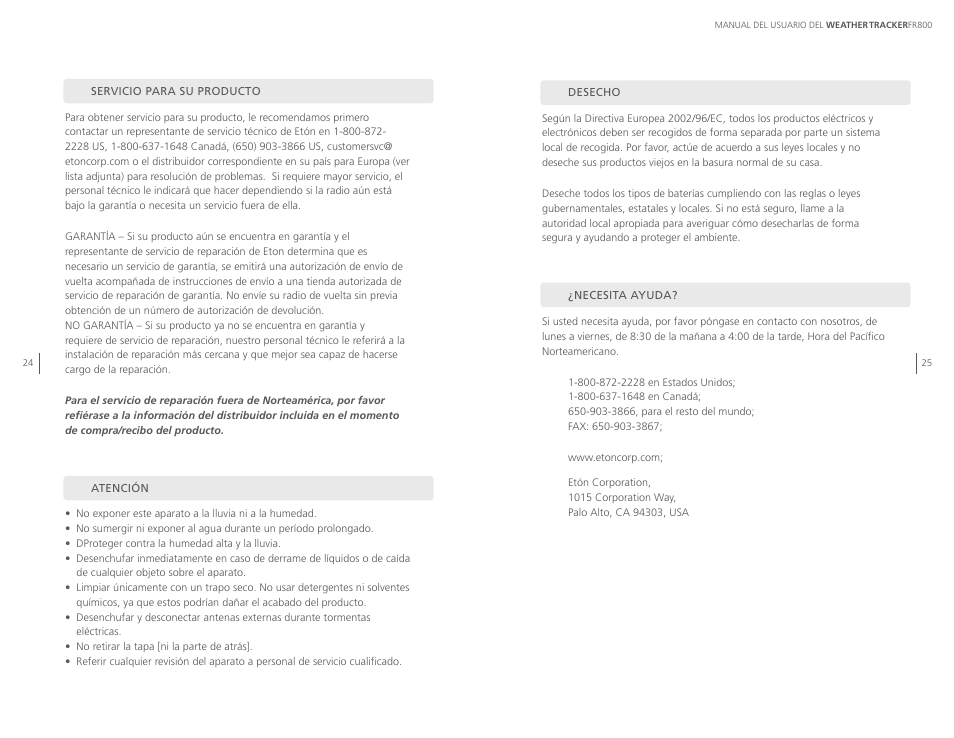 Eton WEATHERTRACKER ARCFR800R User Manual | Page 13 / 32