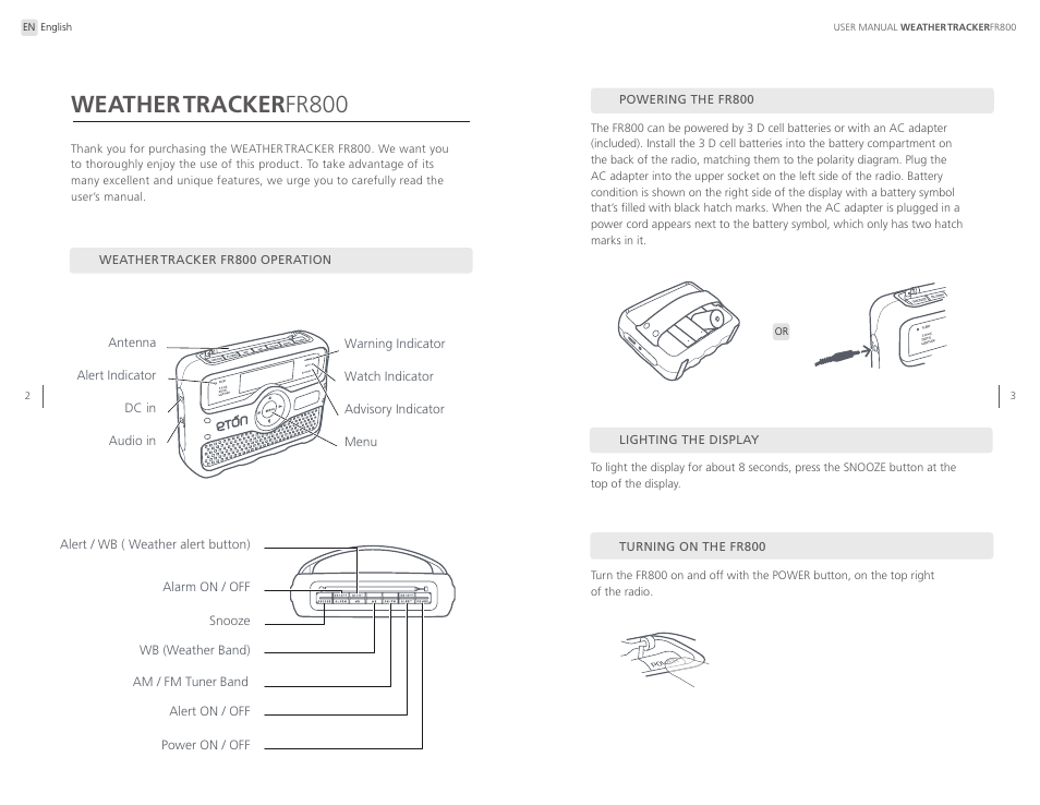 Weathertracker fr800, Siren singl e coun ty, Sire n single coun ty | Eton WEATHERTRACKER ARCFR800R User Manual | Page 2 / 32