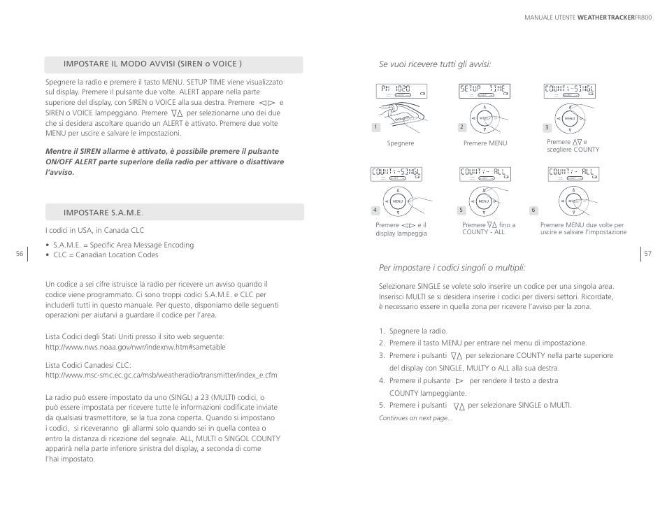 Siren singl e coun ty, Sire n single coun ty | Eton WEATHERTRACKER ARCFR800R User Manual | Page 29 / 32