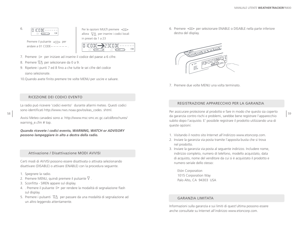 Eton WEATHERTRACKER ARCFR800R User Manual | Page 30 / 32