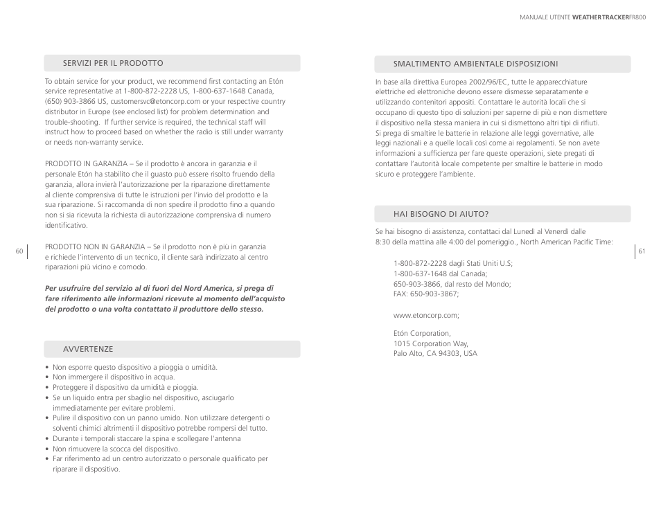 Eton WEATHERTRACKER ARCFR800R User Manual | Page 31 / 32