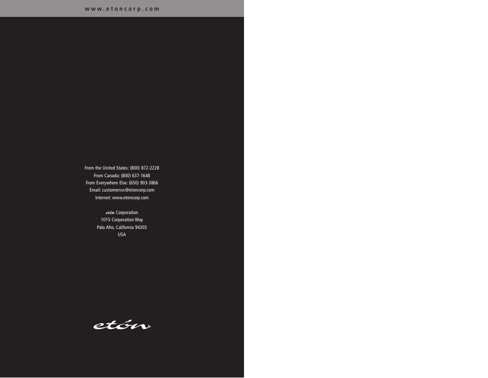 Eton Elite E10 User Manual | Page 80 / 80