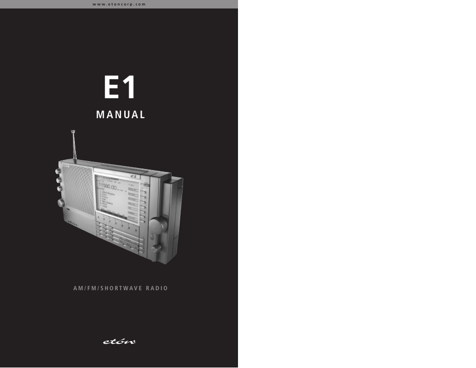 Eton E1 User Manual | 35 pages