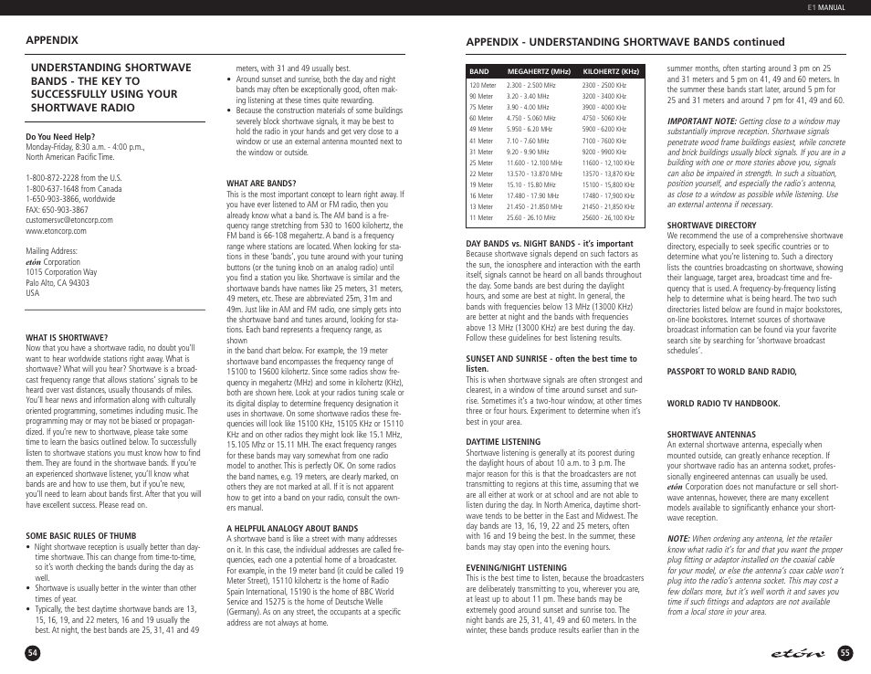 Eton E1 User Manual | Page 29 / 35