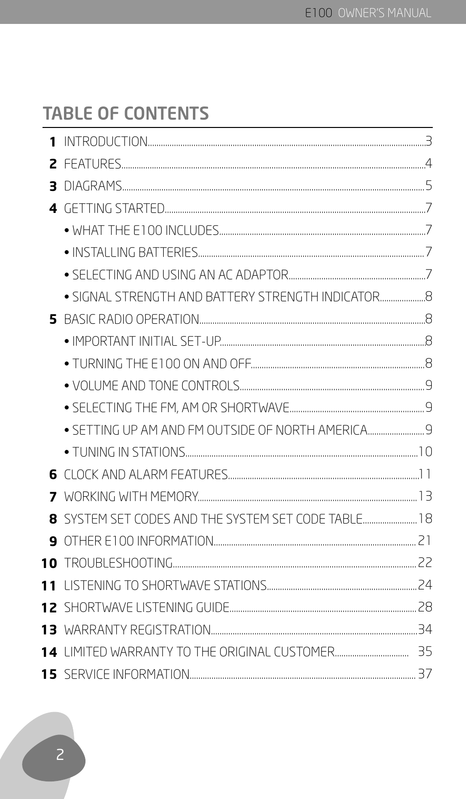 Eton Elite E100 User Manual | Page 4 / 41