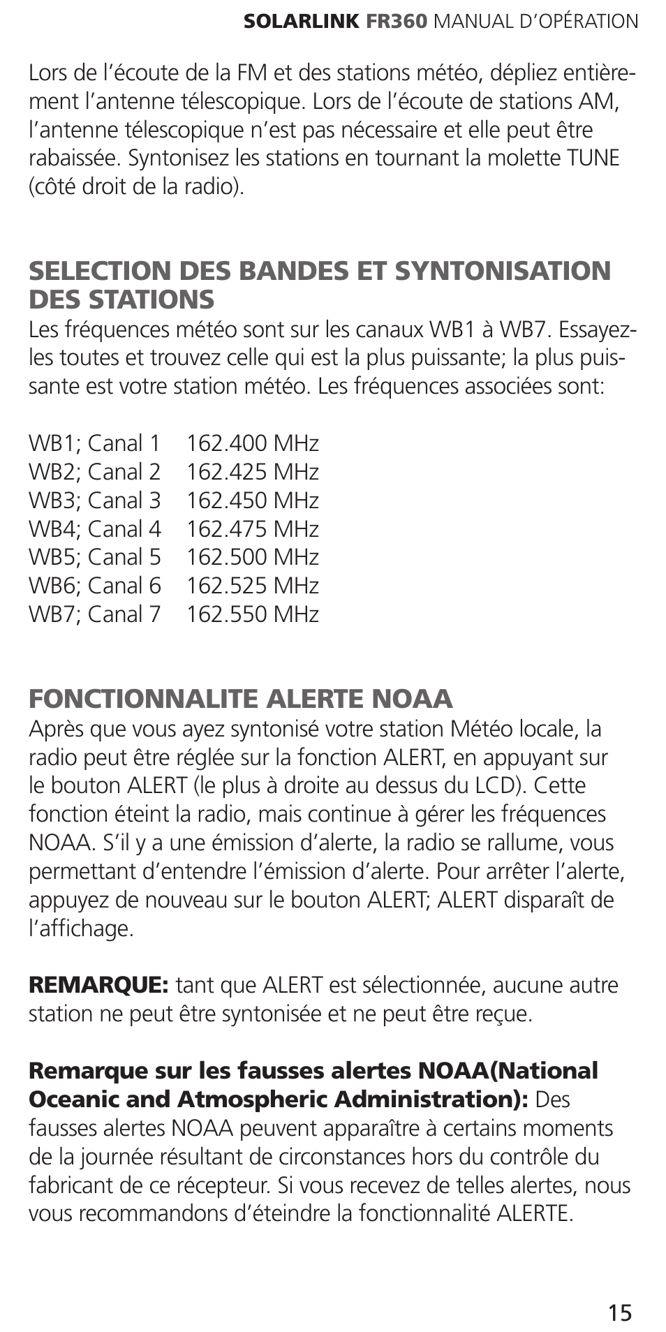 Eton Solarlink ARCFR360WXR RED User Manual | Page 15 / 28