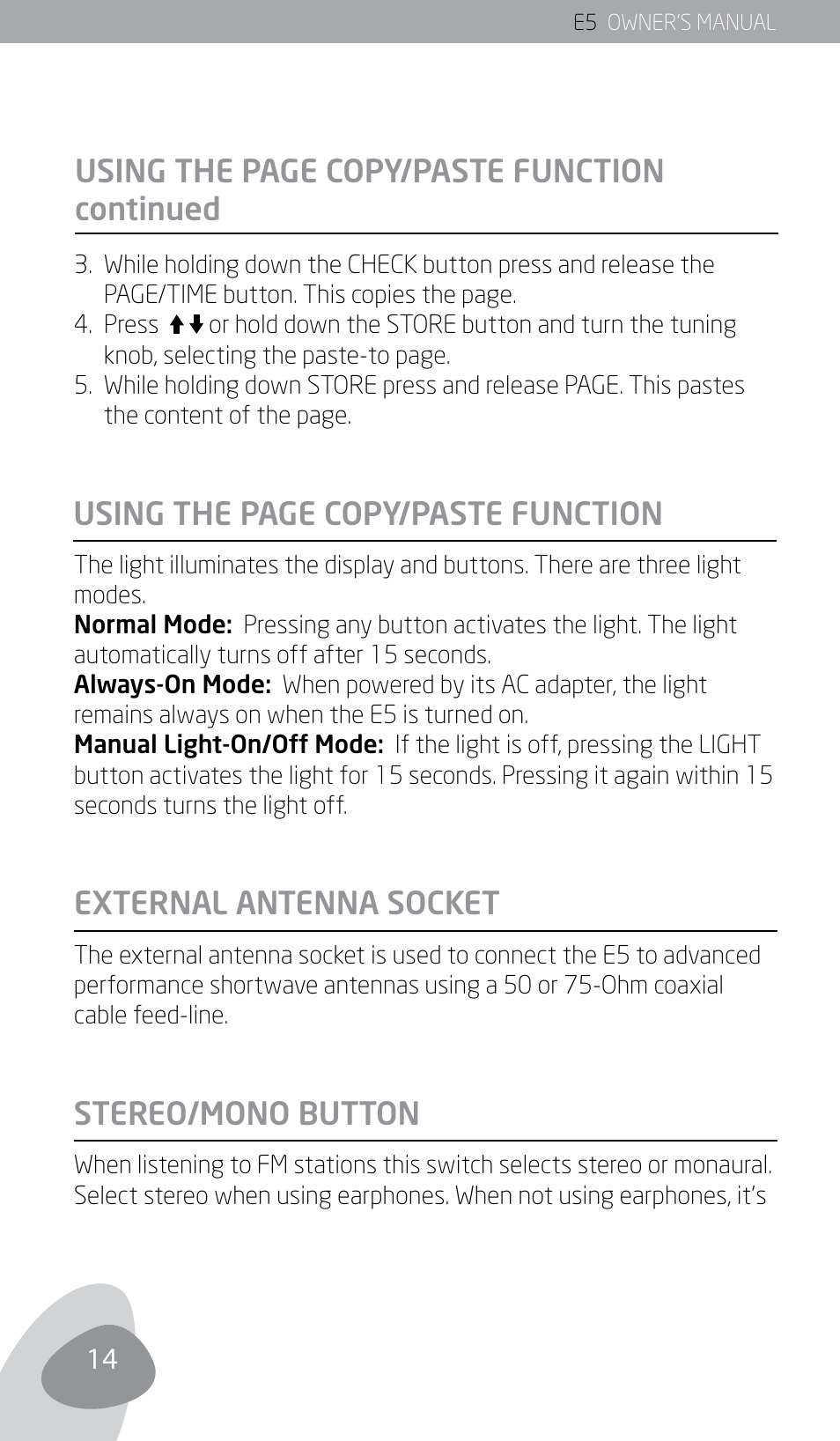 Using the page copy/paste function continued | Eton E5 User Manual | Page 16 / 106