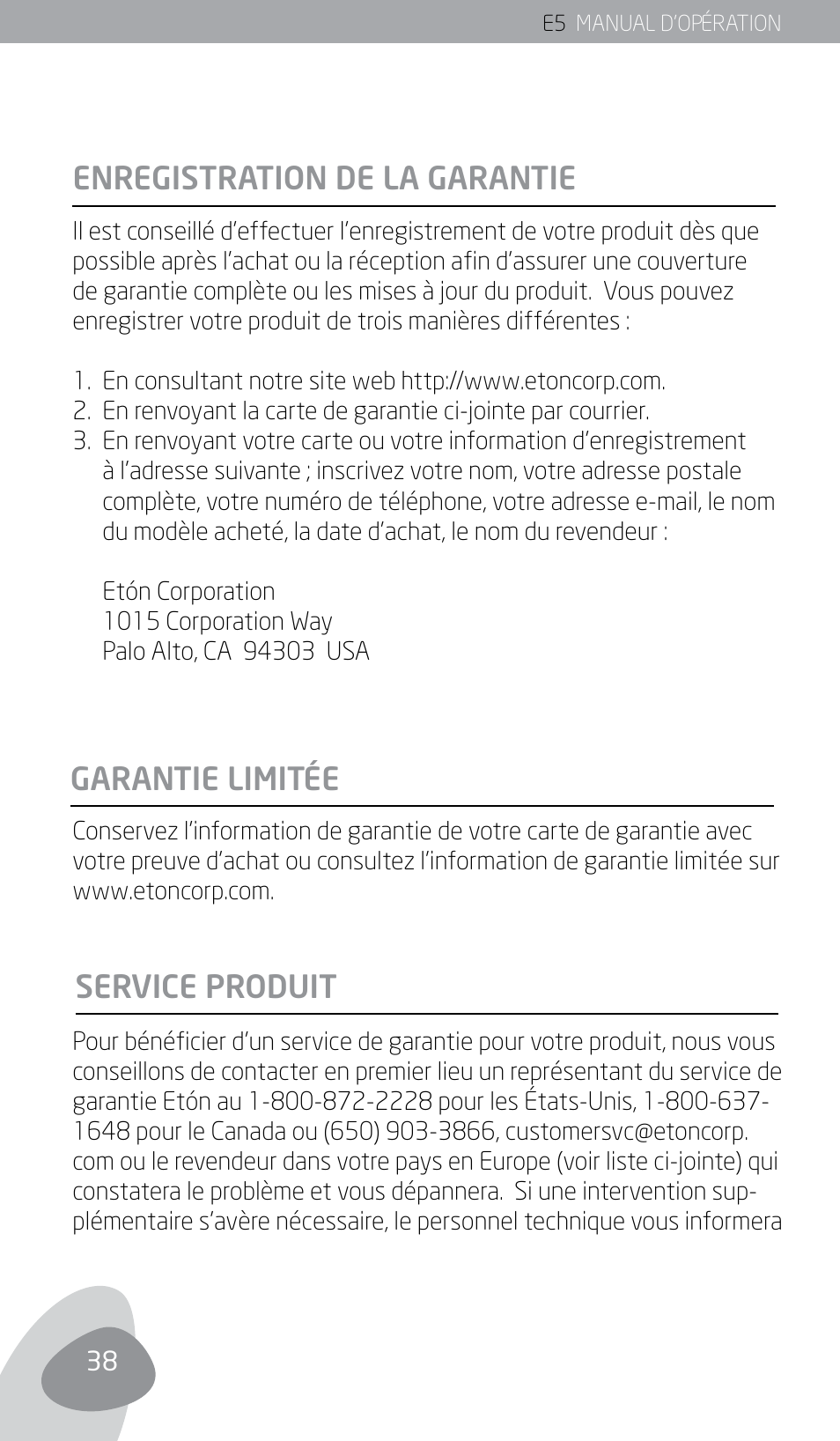 Eton E5 User Manual | Page 40 / 106