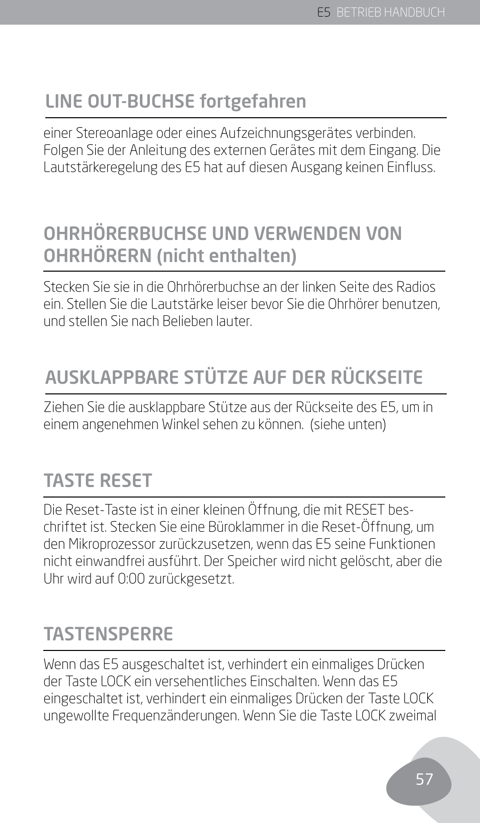 Line out-buchse fortgefahren | Eton E5 User Manual | Page 59 / 106