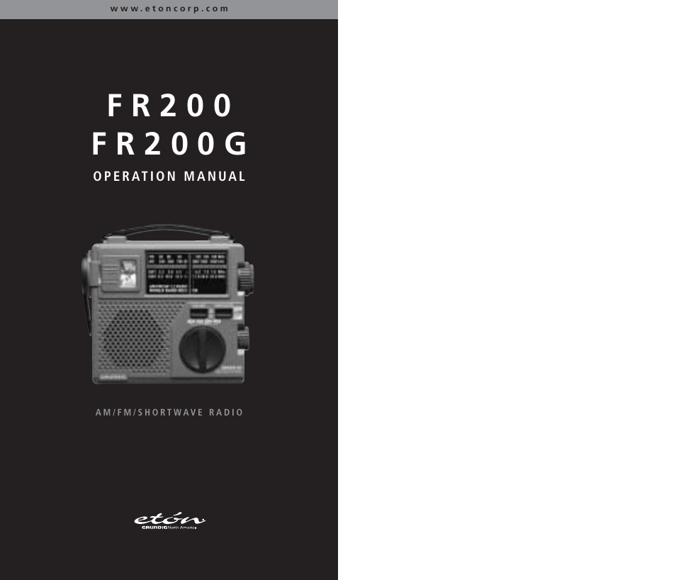 Eton FR200 User Manual | 24 pages