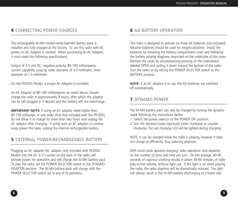 Eton FR200 User Manual | Page 5 / 24