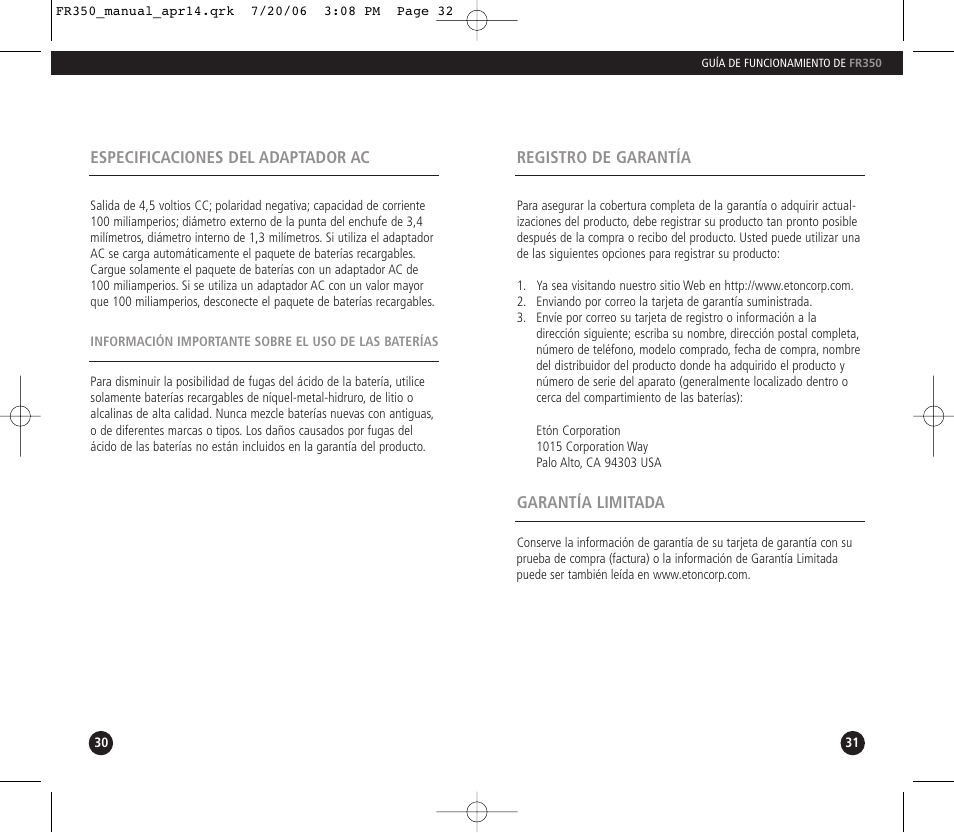 Eton FR350 User Manual | Page 17 / 31