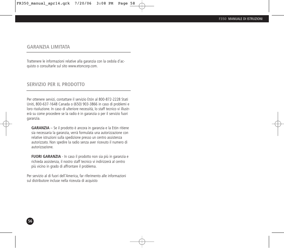 Eton FR350 User Manual | Page 30 / 31