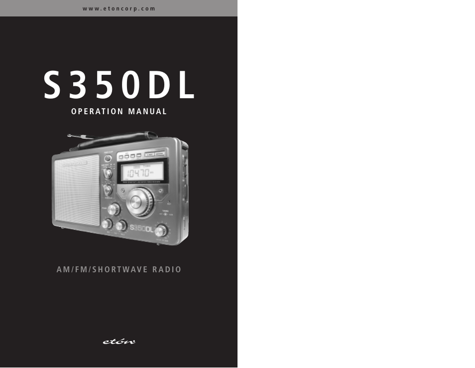Eton AM/FM Radio User Manual | 15 pages