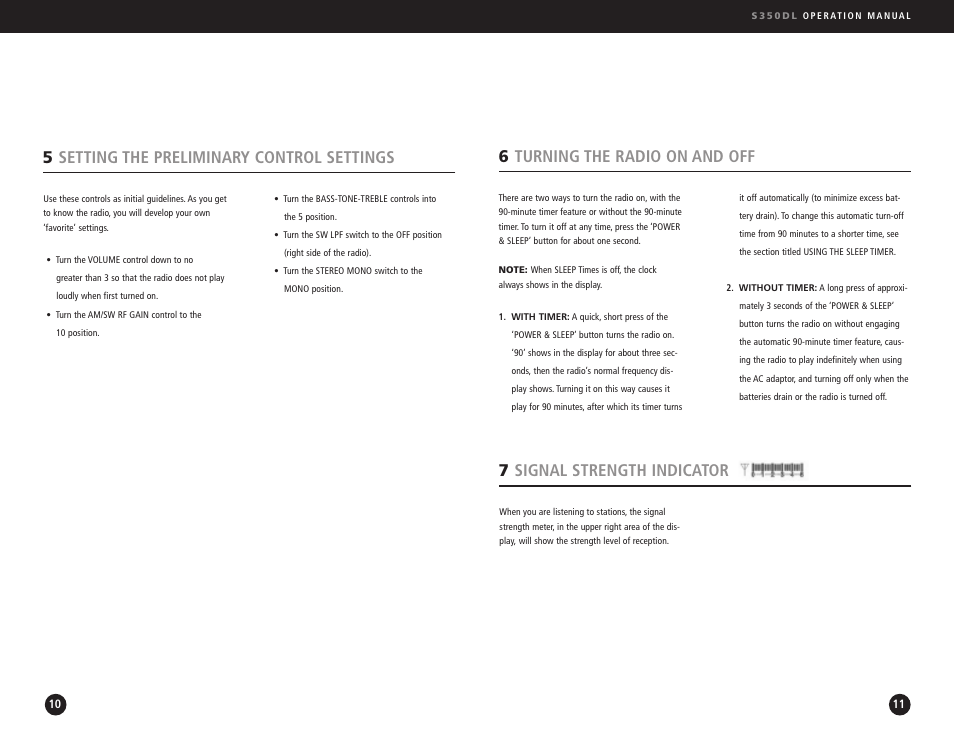 5setting the preliminary control settings | Eton AM/FM Radio User Manual | Page 6 / 15