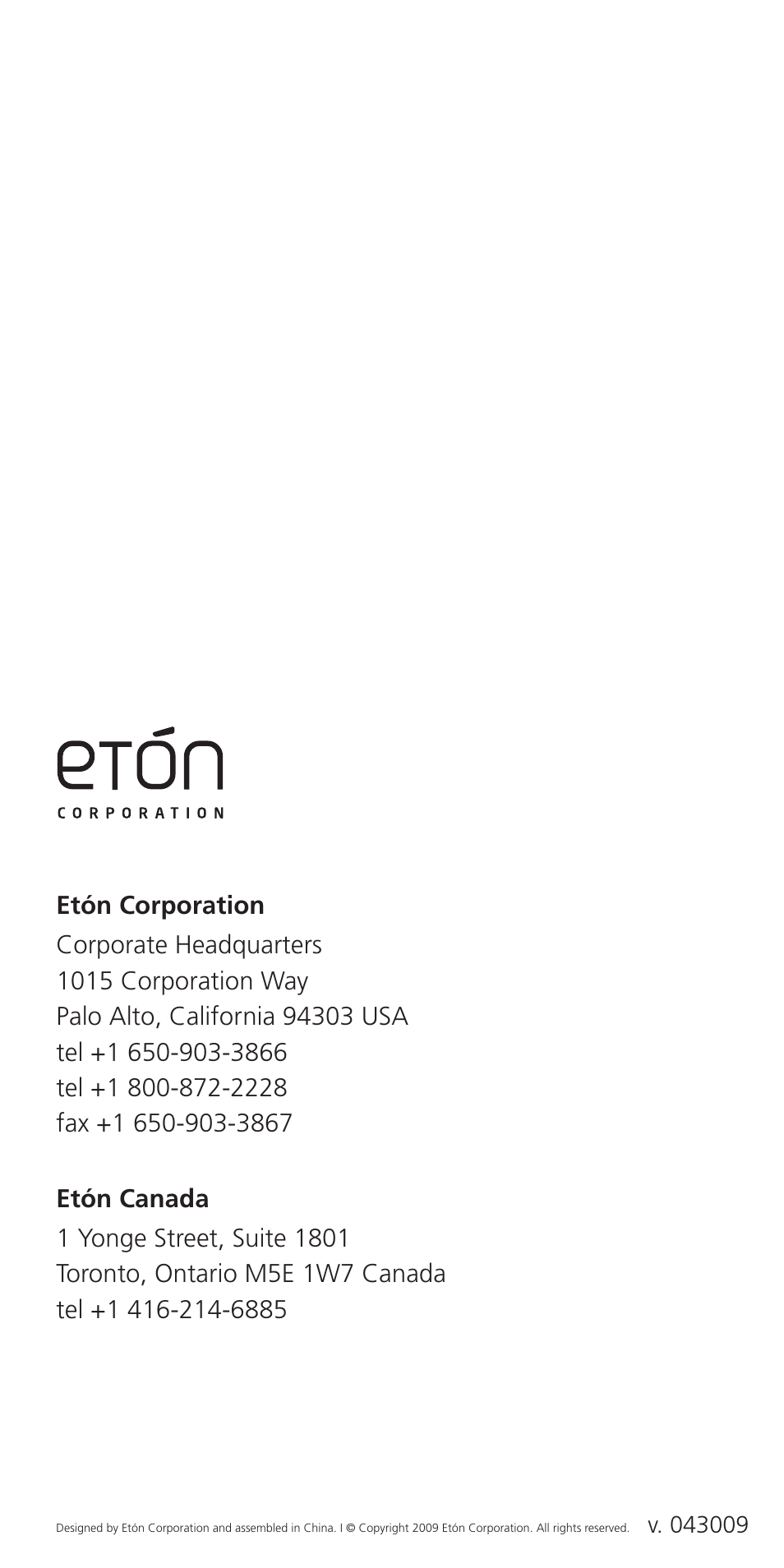 Eton Microlink ARCFR160WXW WHT User Manual | Page 11 / 11