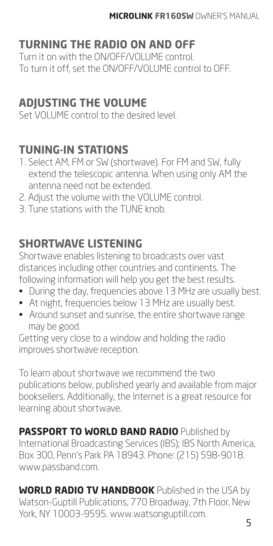 Eton FR160 User Manual | Page 5 / 32