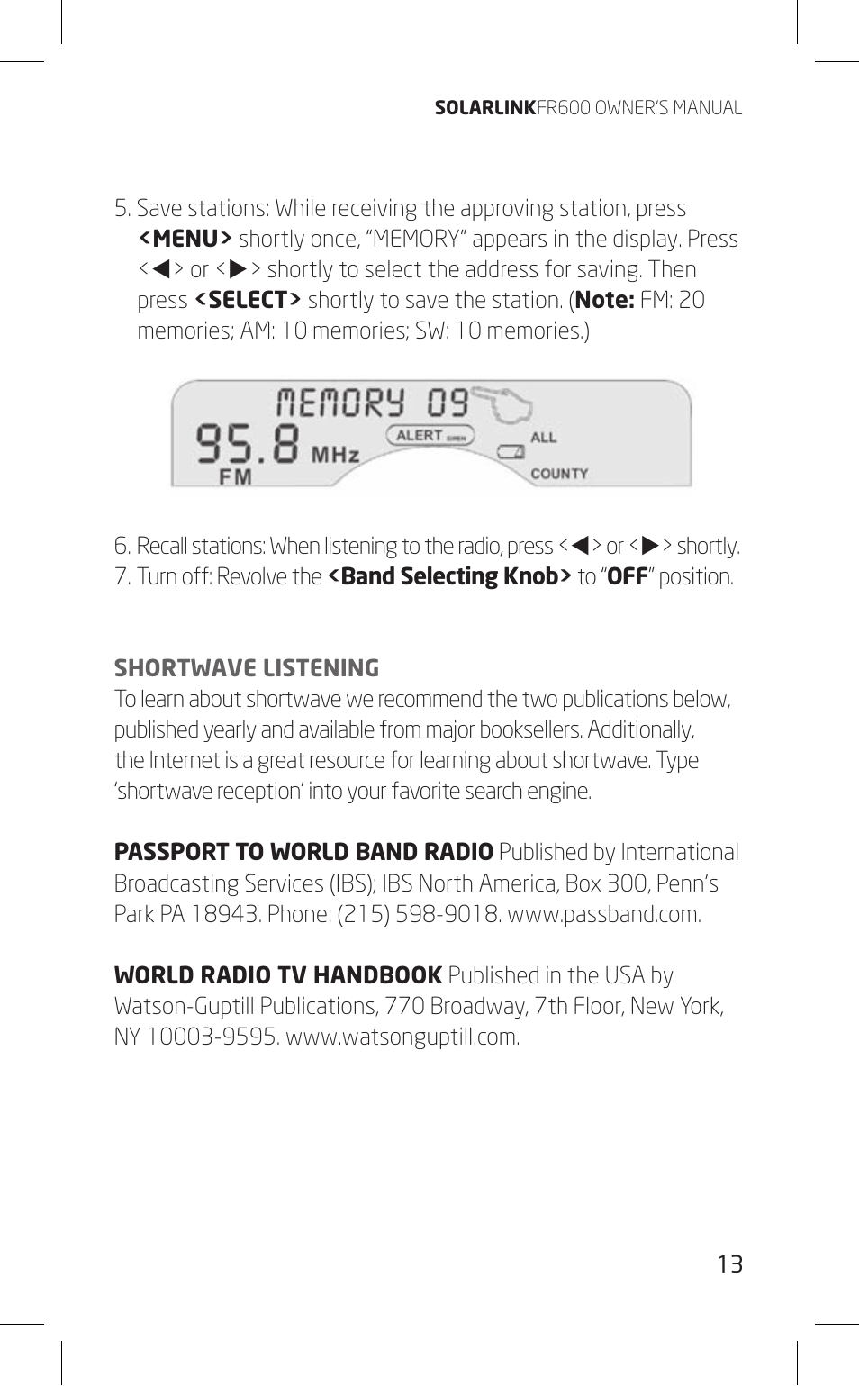 Eton FR600 User Manual | Page 13 / 68