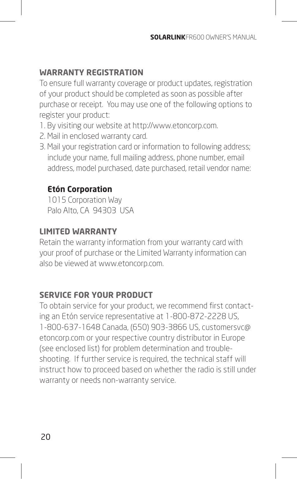 Eton FR600 User Manual | Page 20 / 68