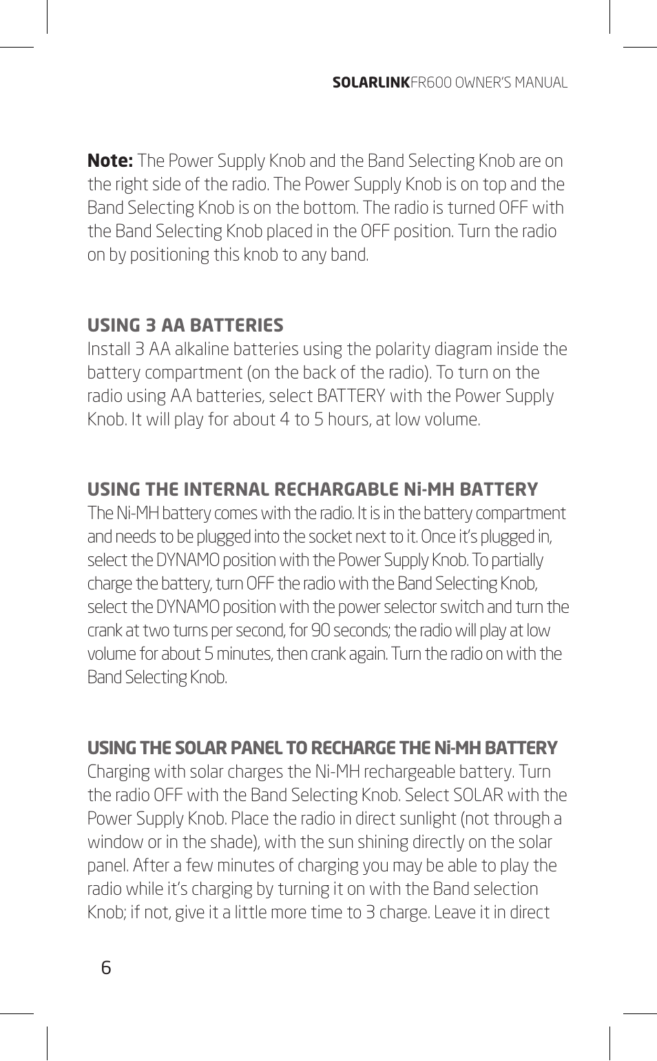 Eton FR600 User Manual | Page 6 / 68