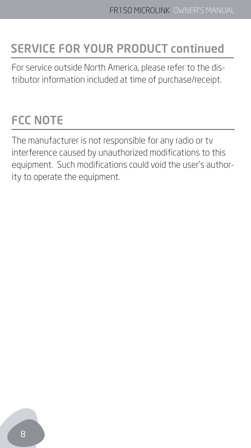 Eton MICROLINK FR150 User Manual | Page 8 / 26