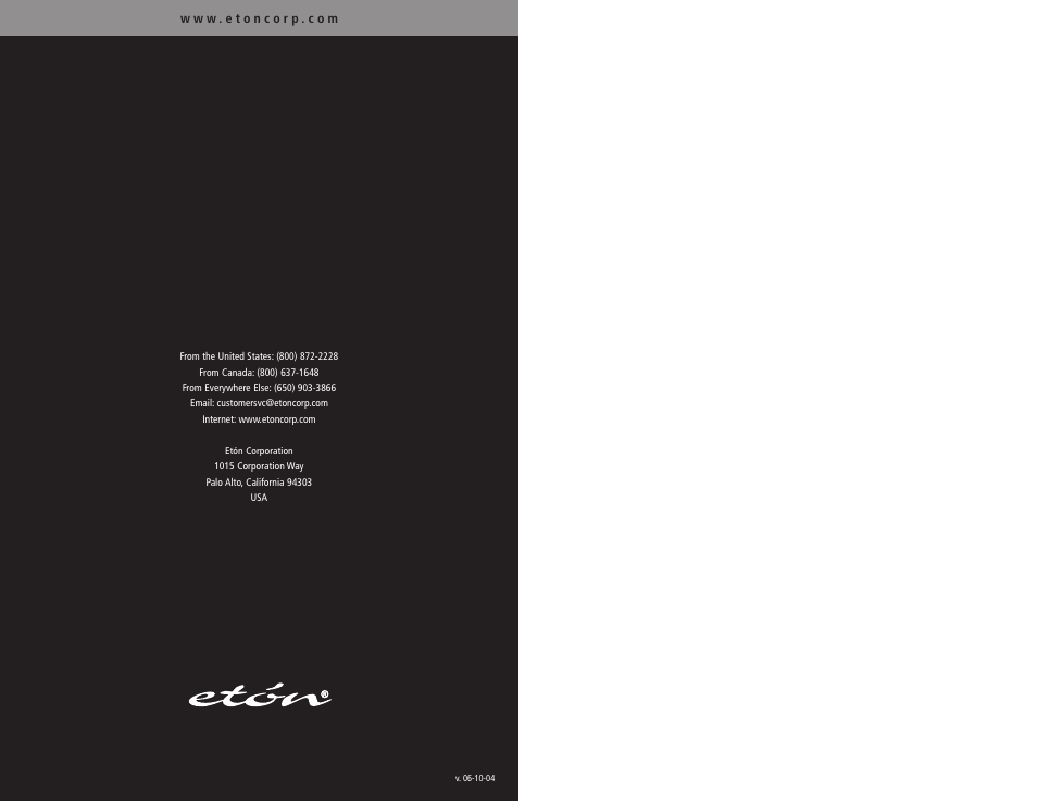 Eton G4000A User Manual | Page 19 / 19