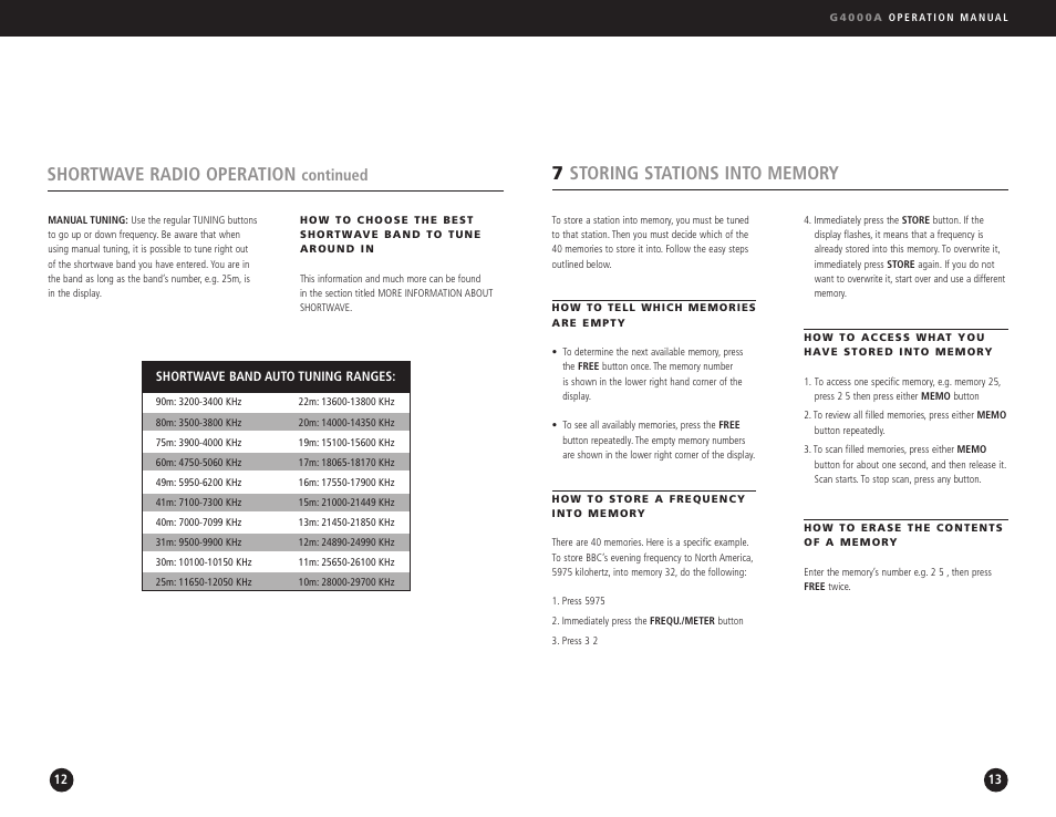 Shortwave radio operation, Continued | Eton G4000A User Manual | Page 7 / 19