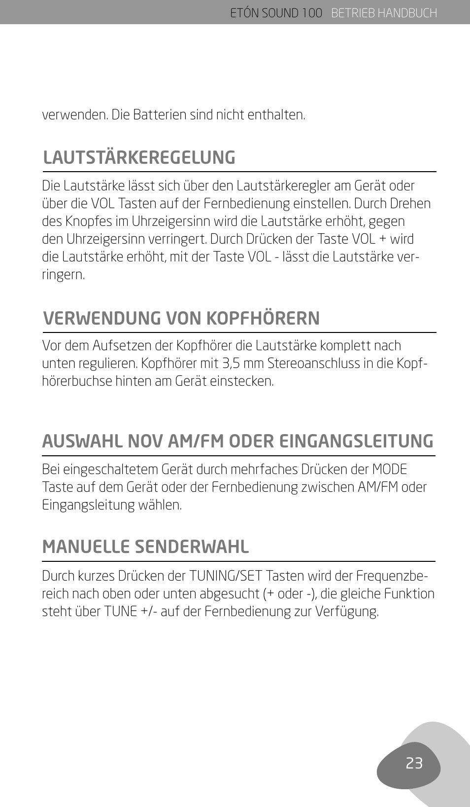 Eton Sound 100 User Manual | Page 25 / 52