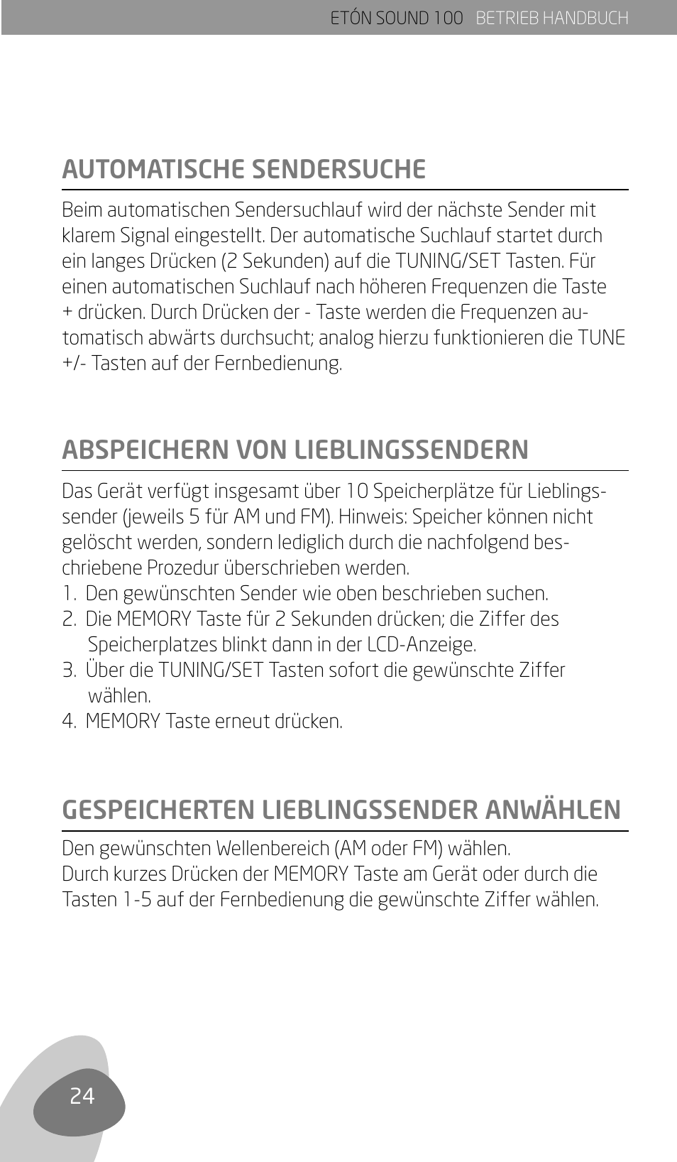 Eton Sound 100 User Manual | Page 26 / 52