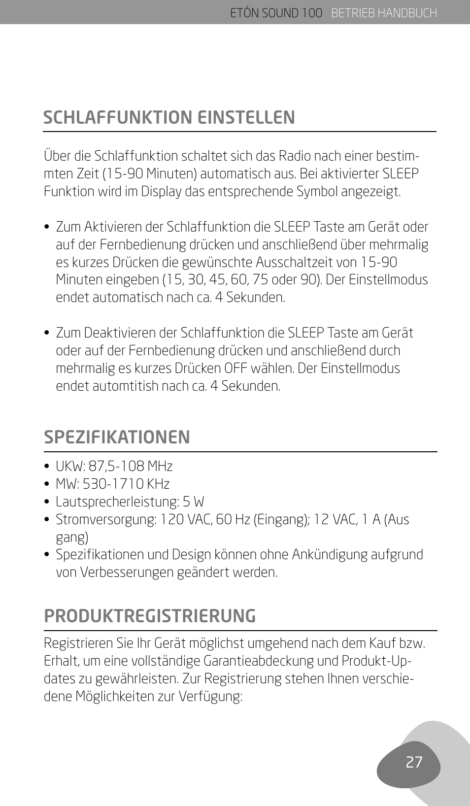 Eton Sound 100 User Manual | Page 29 / 52