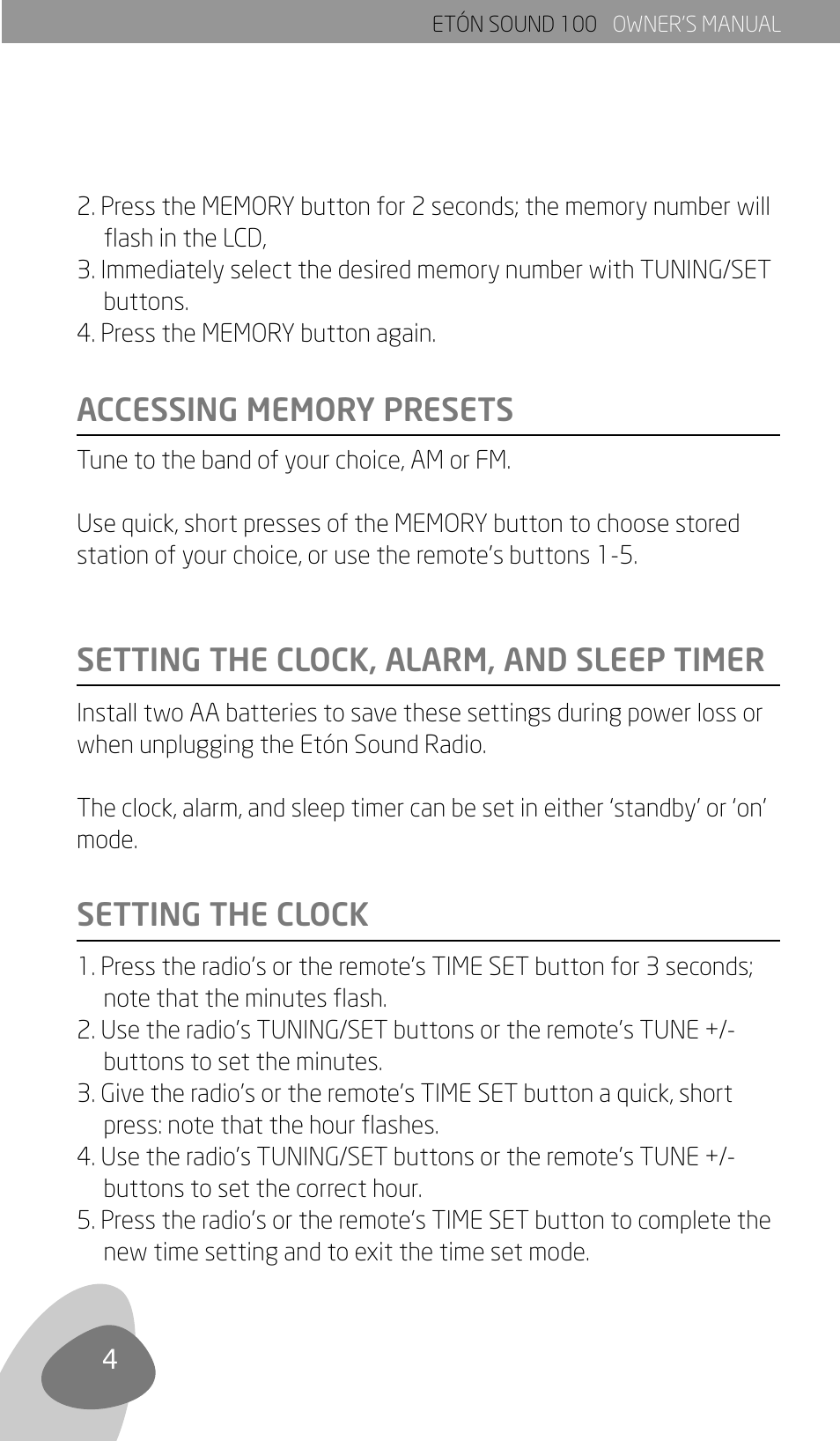 Eton Sound 100 User Manual | Page 6 / 52